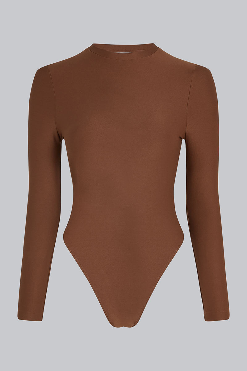 CLEO Long Sleeve Bodysuit Brown