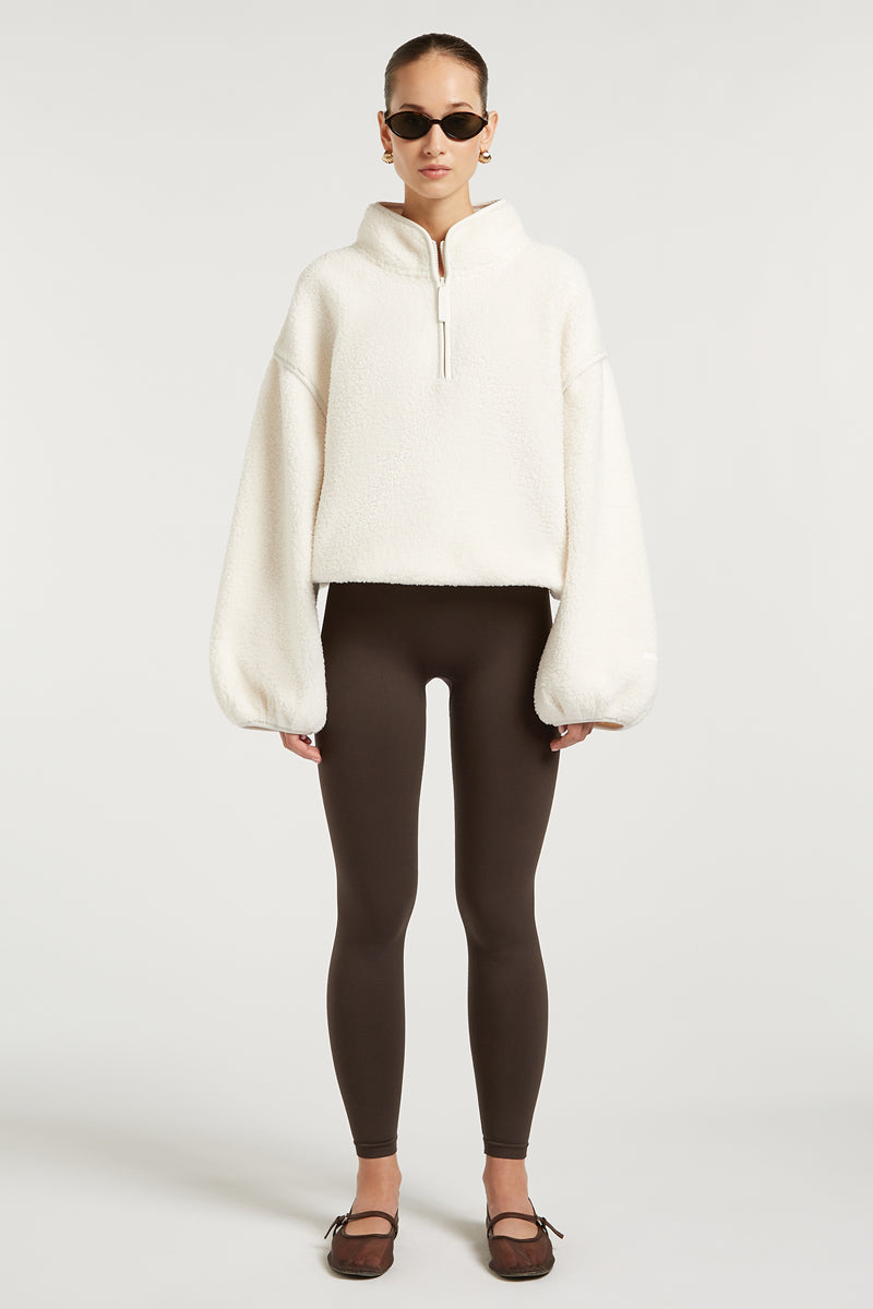 SLOANE Borg Half-Zip Cream | 4TH ARQ
