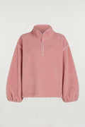 SLOANE Borg Half-Zip Ballerina Pink