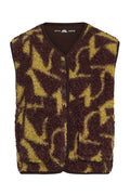 KIDS Fleece Gilet Geo Print Cacao