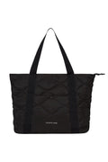Nylon Puffer Tote Quilted Black