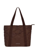 Nylon Puffer Tote Quilted Cacao