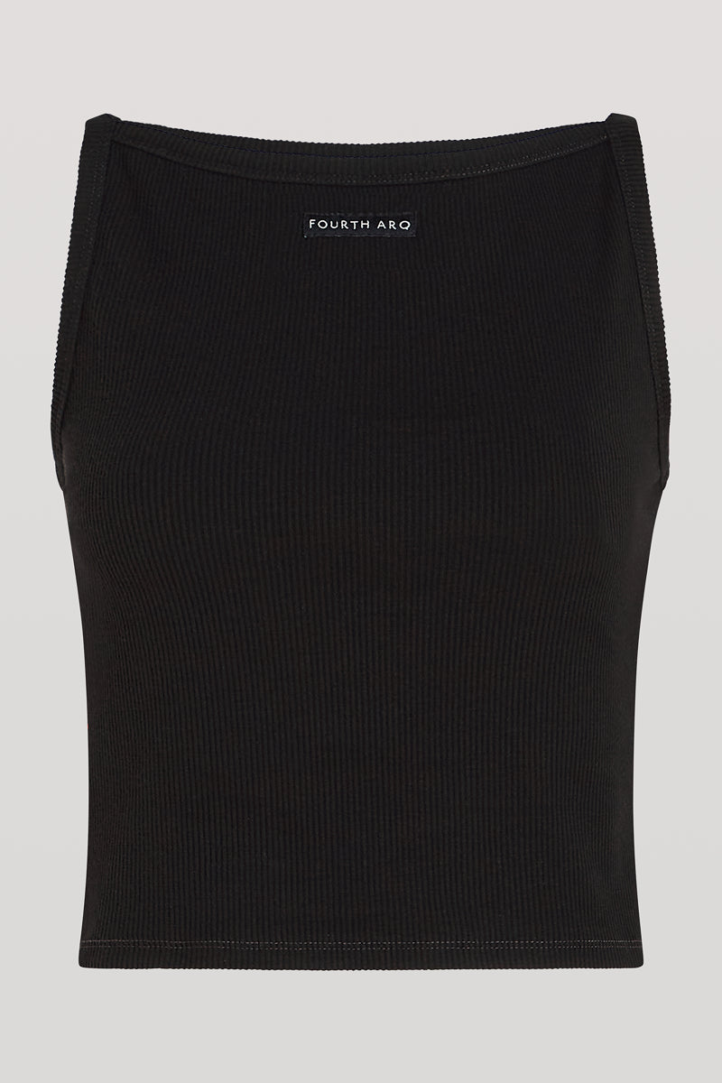 FREYA Ribbed Tank Top Black