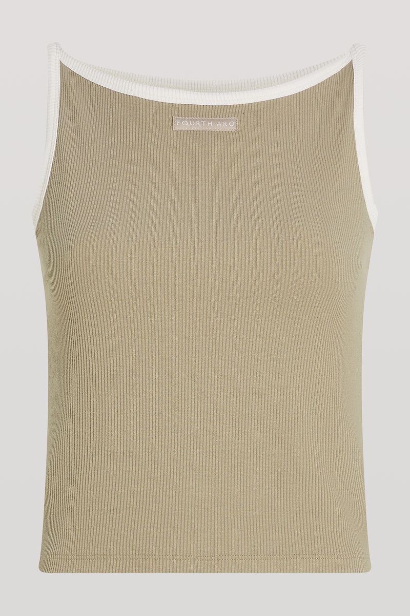 FREYA Ribbed Tank Top Khaki