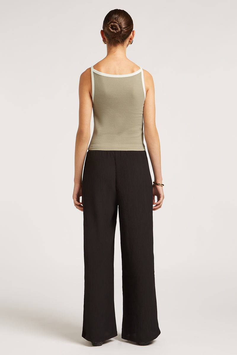 FREYA Ribbed Tank Top Khaki