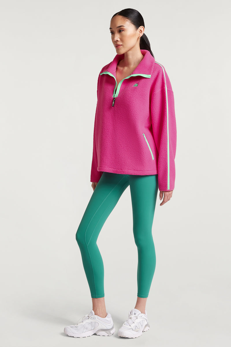 MADDOX Fleece Half-Zip Hotshot Pink | 4TH ARQ