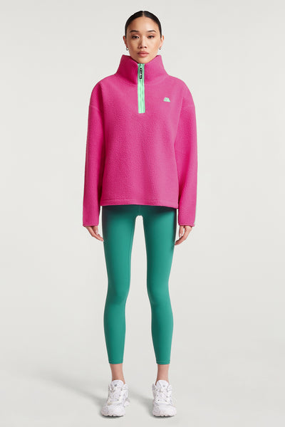 MADDOX Fleece Half-Zip Hotshot Pink | 4TH ARQ