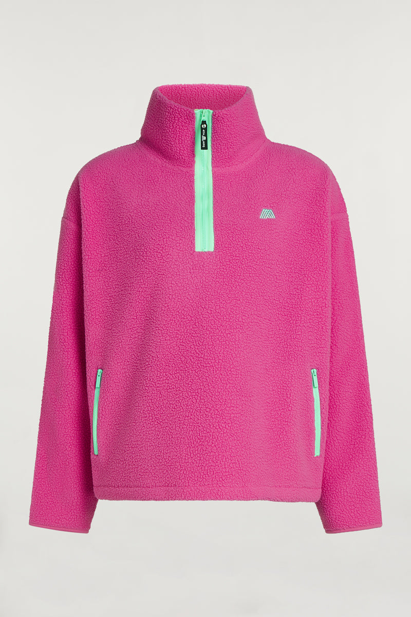 MADDOX Fleece Half-Zip Hotshot Pink | 4TH ARQ