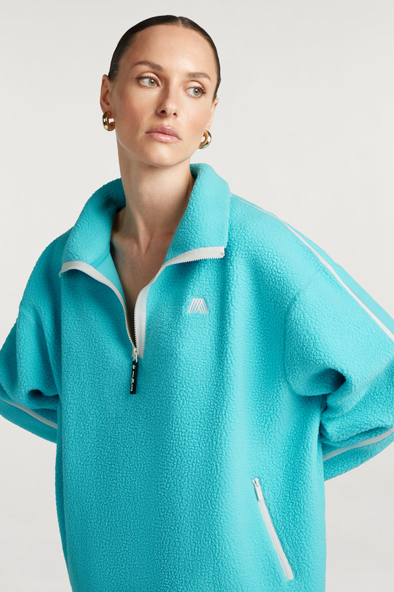 MADDOX Fleece Half-Zip Lagoon Blue