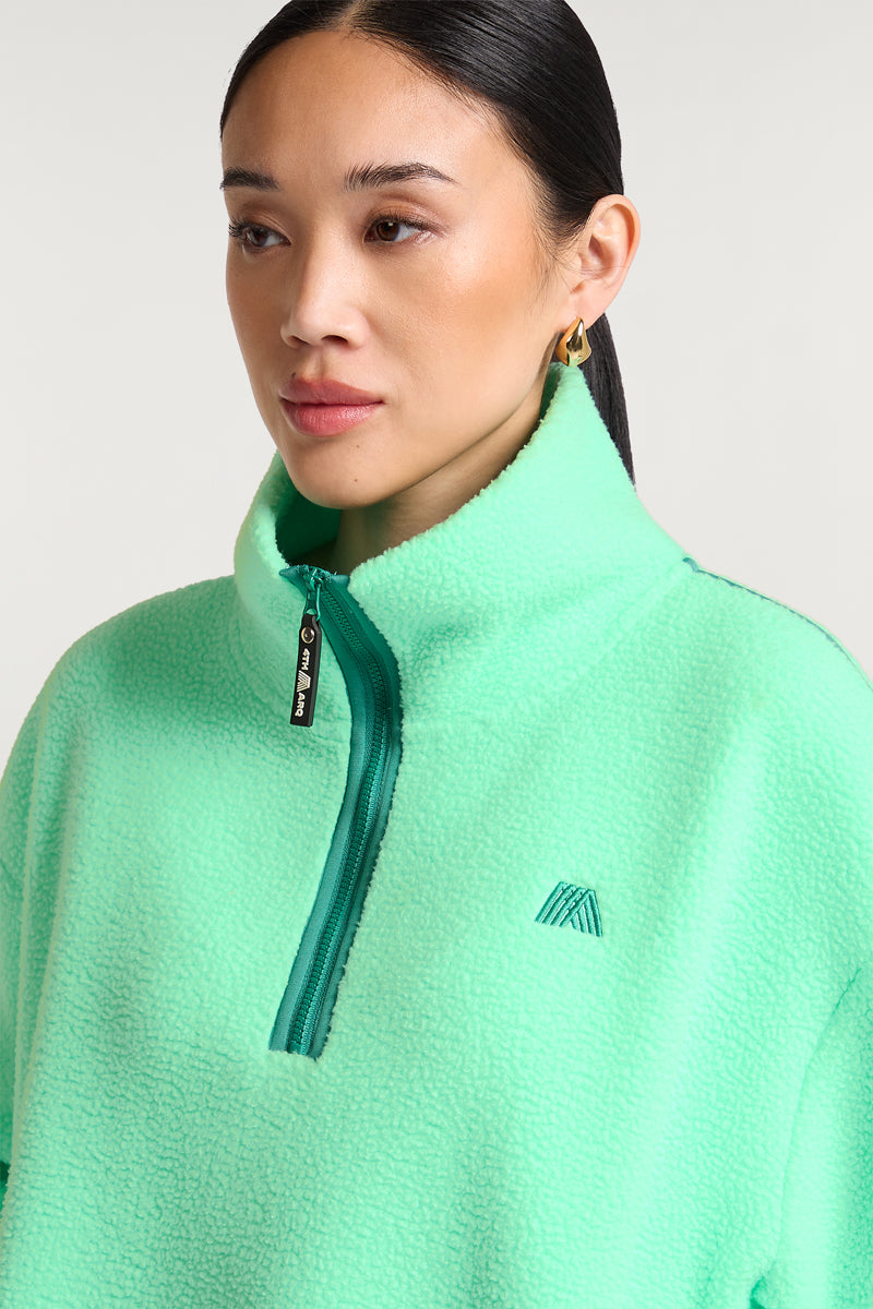 MADDOX Fleece Half-Zip Sourpop Green