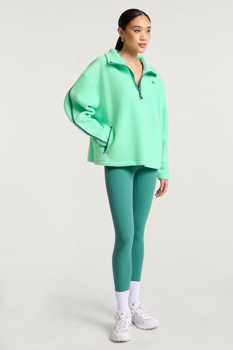 MADDOX Fleece Half-Zip Sourpop Green | 4TH ARQ