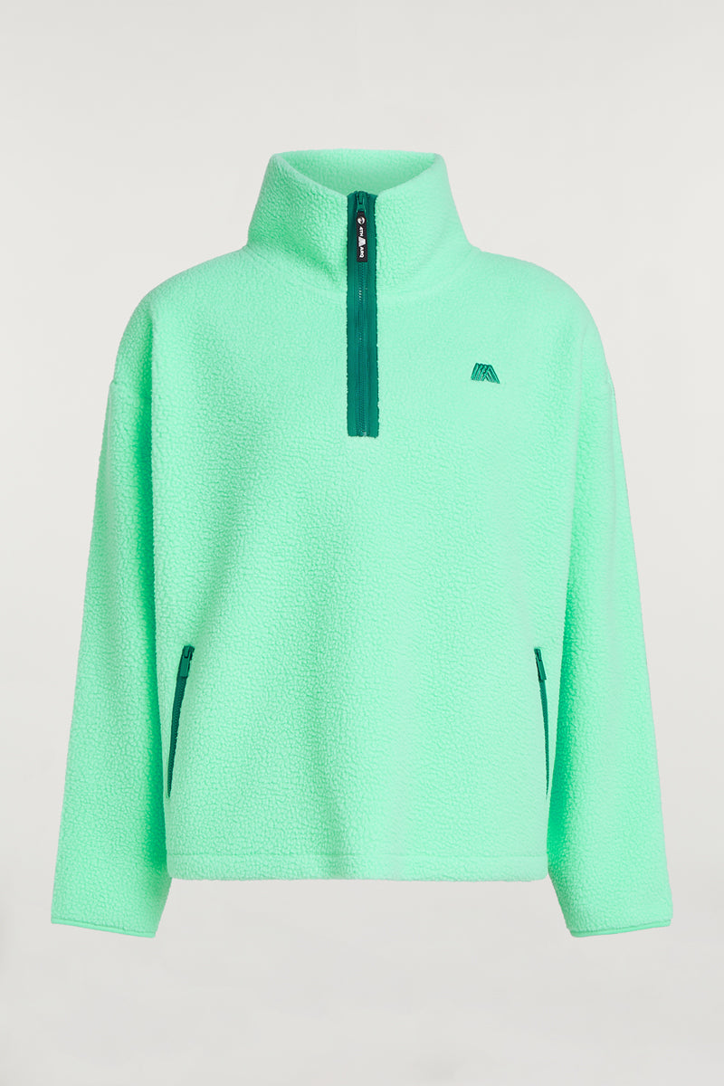 MADDOX Fleece Half-Zip Sourpop Green | 4TH ARQ