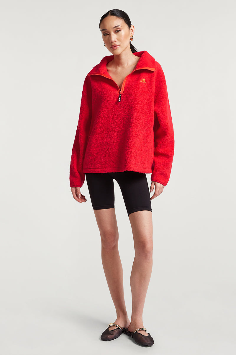 MADDOX Fleece Half-Zip Strawberry