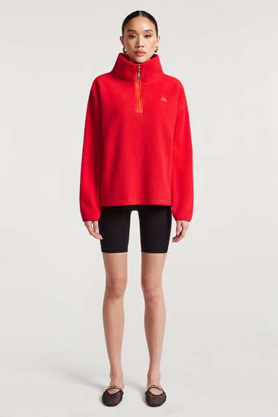 MADDOX Fleece Half-Zip Strawberry | 4TH ARQ