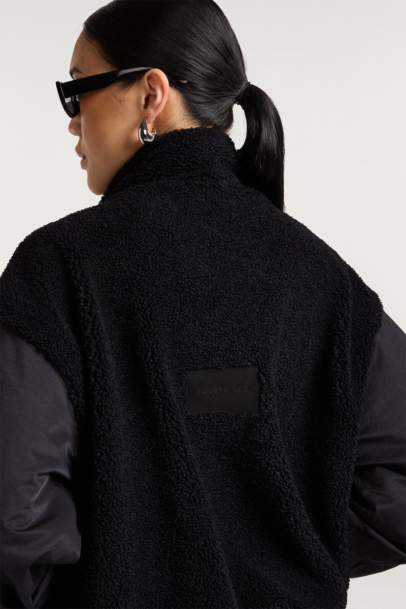 SIERRA Fleece Woven Jacket Black