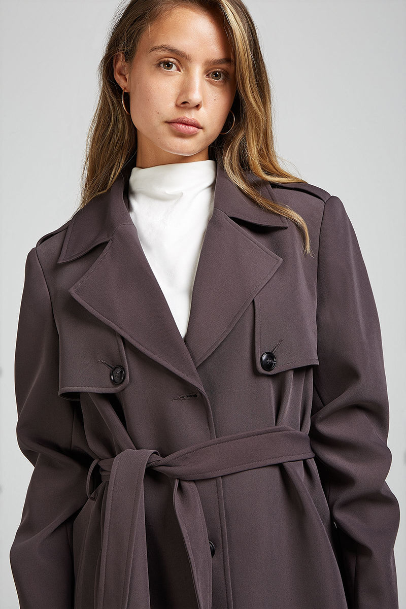AIKO Trench Coat Charcoal