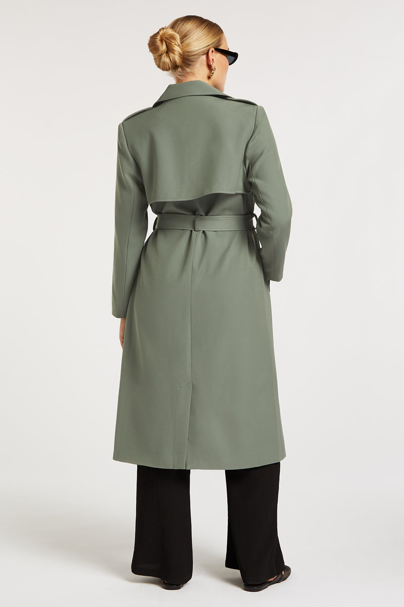 AIKO Trench Coat Sage