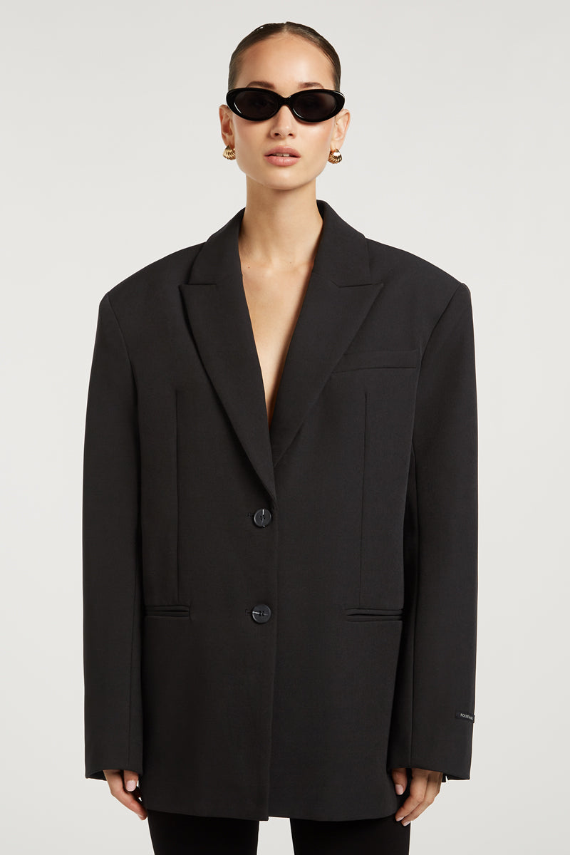 ALI Oversized Structured Blazer Black
