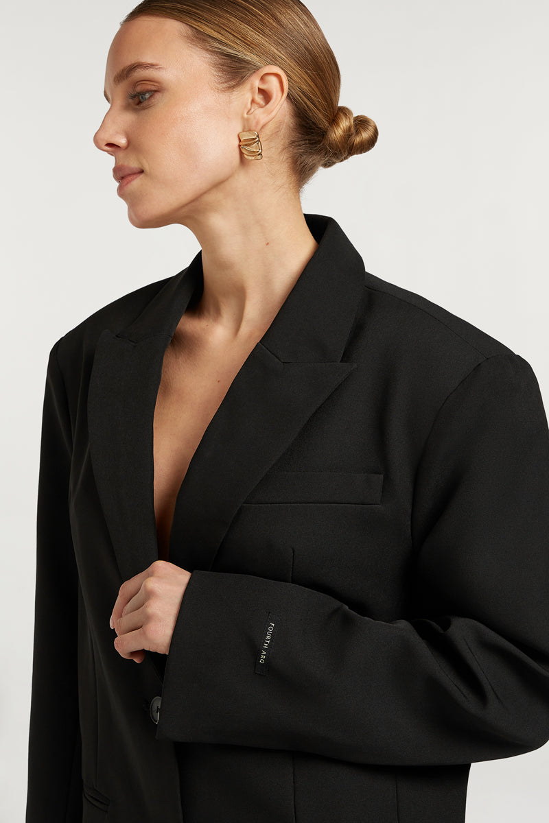 ALI Oversized Structured Blazer Black