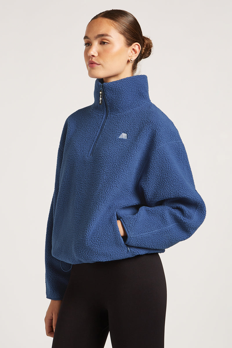 ALIX Half-Zip Denim Blue