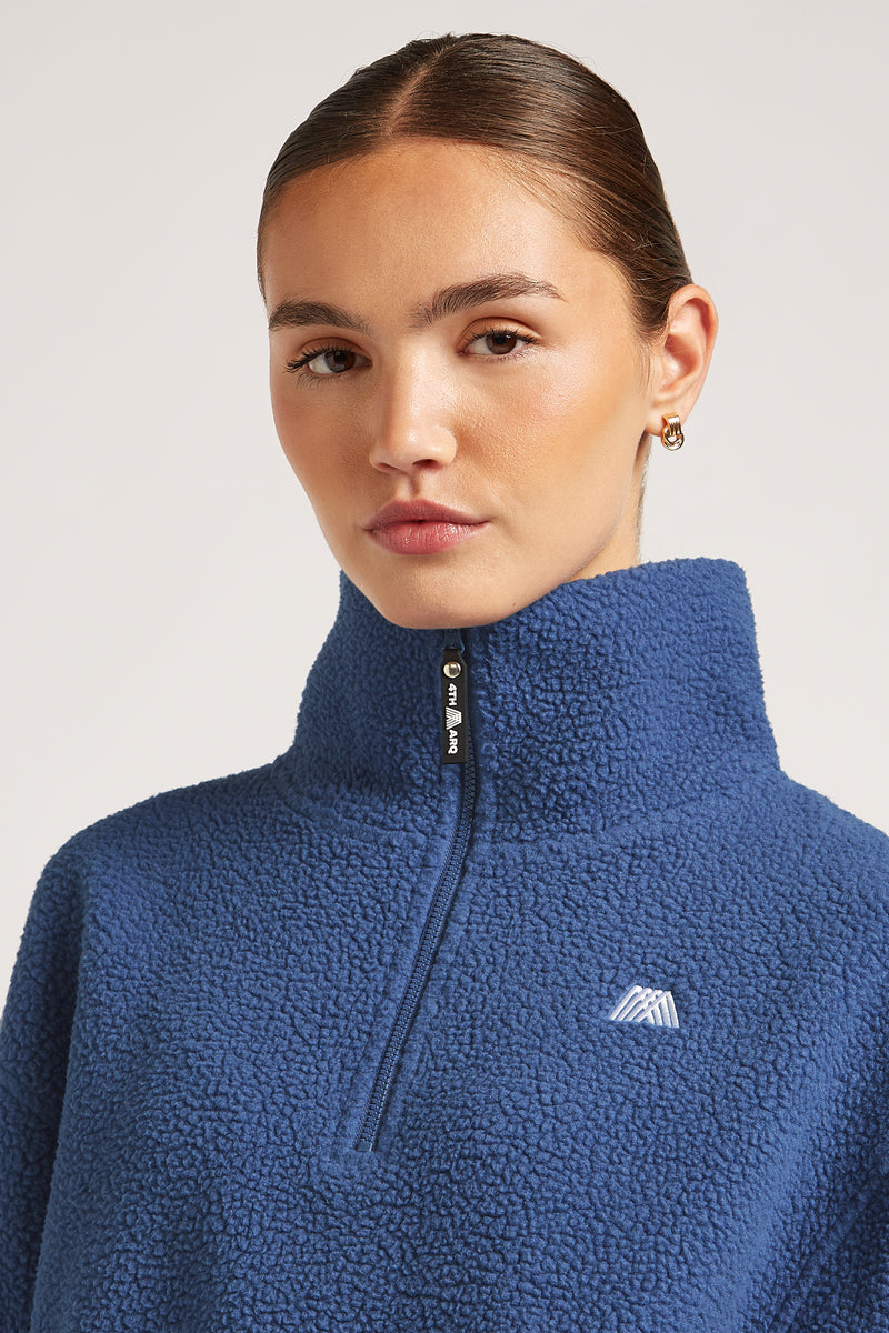 ALIX Half-Zip Denim Blue