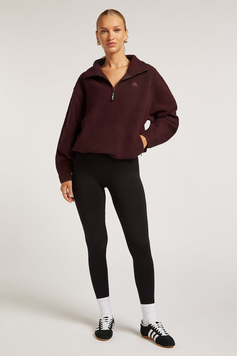 ALIX Half-Zip Dark Cherry