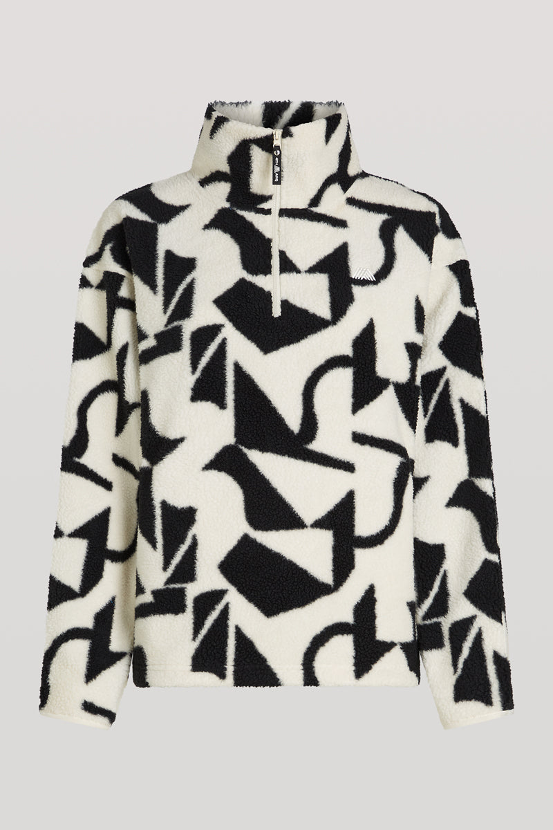 ALIX Half-Zip Geo Print Black | 4TH ARQ