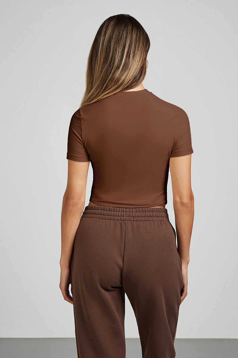 AMBER Short Sleeve T-Shirt Brown