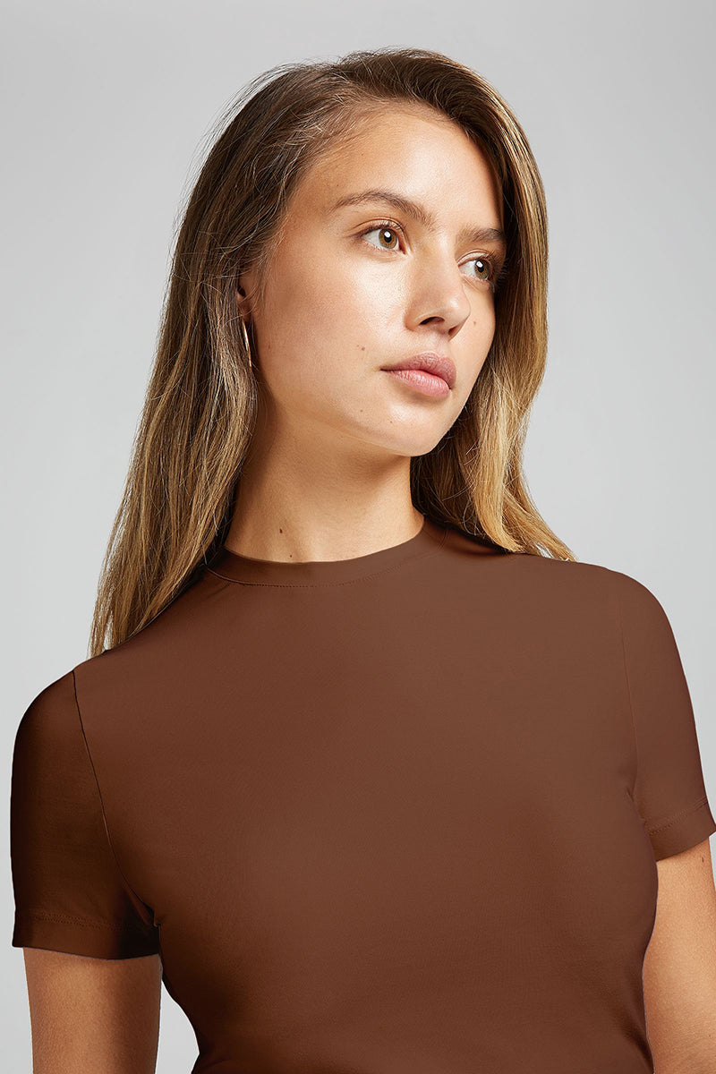 AMBER Short Sleeve T-Shirt Brown