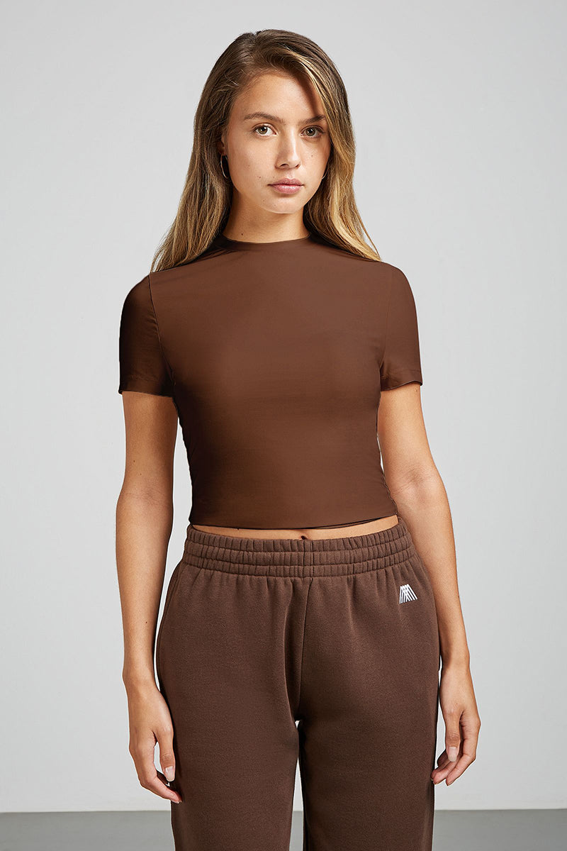 AMBER Short Sleeve T-Shirt Brown