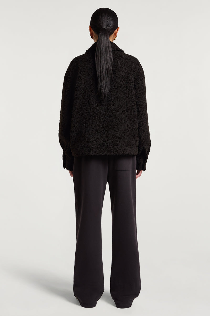 ARDEN Fleece Overshirt Black