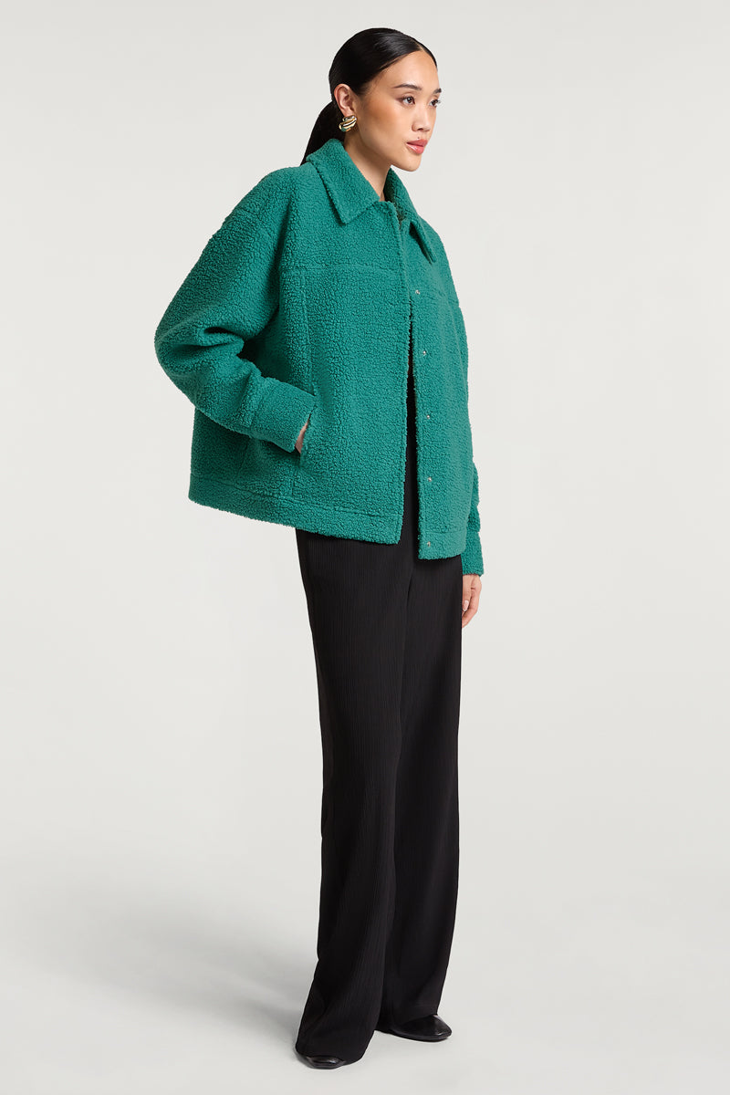 ARDEN Fleece Overshirt Teal Tide