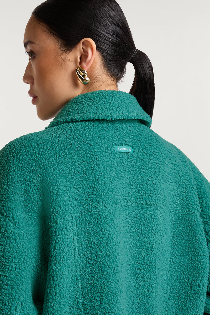 ARDEN Fleece Overshirt Teal Tide