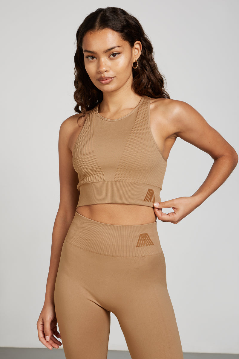 AVA Seamless Bralette Top Tan