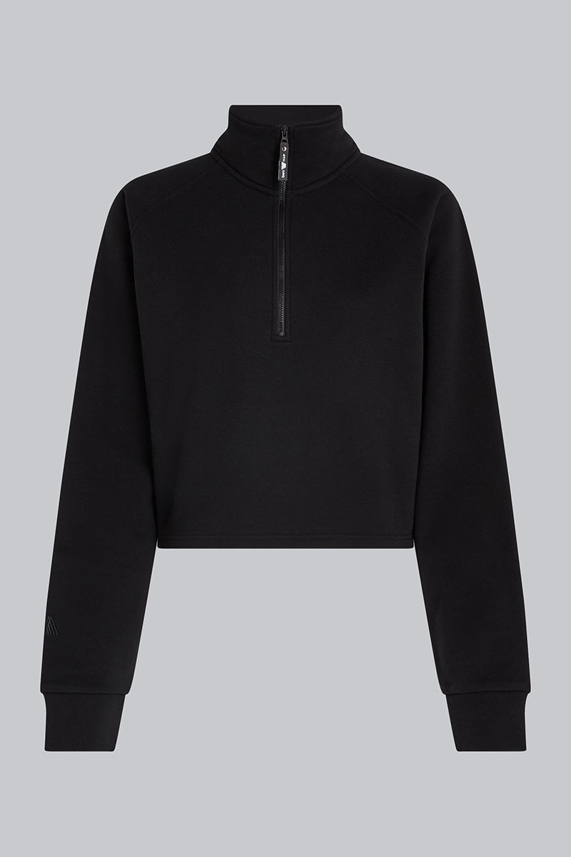 CASEY Cotton Half-Zip Black