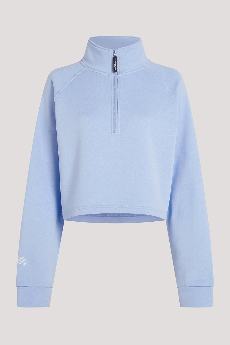 CASEY Cotton Half-Zip Sky Blue