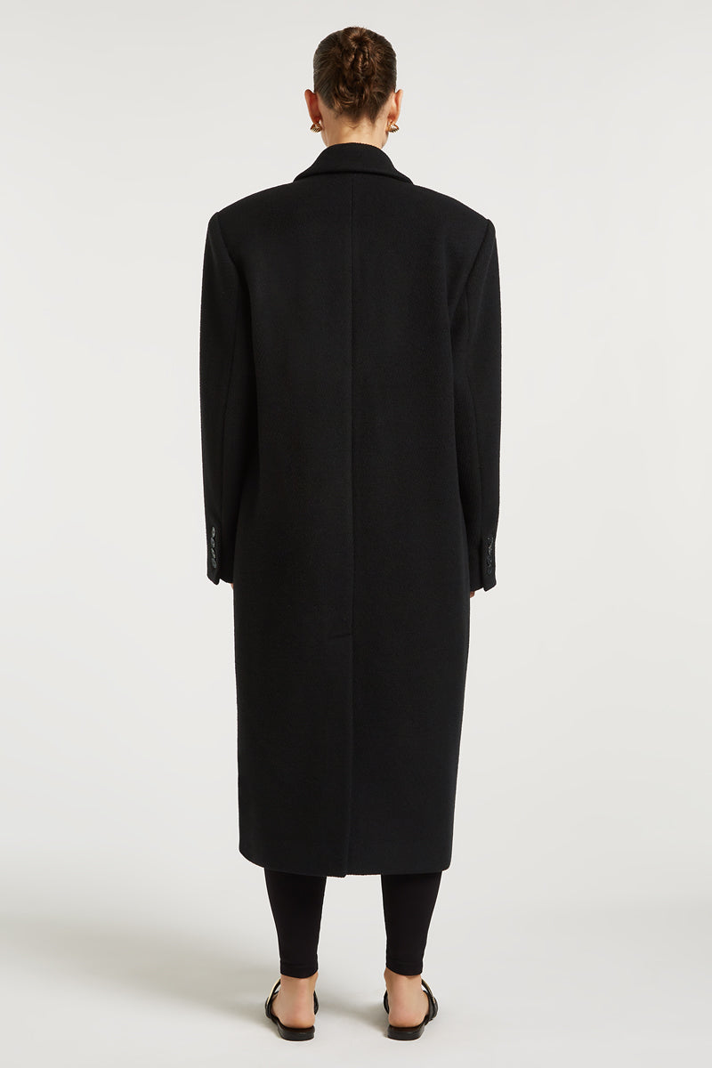 CHARLIE Wool Overcoat Black