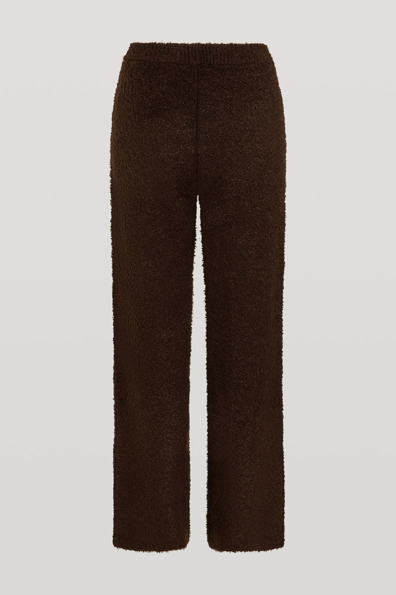 COCO Boucle Knit Joggers Dark Chocolate