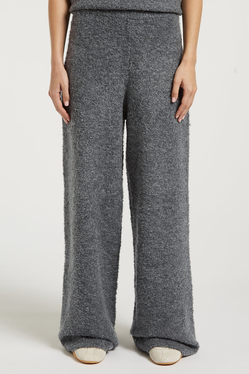 COCO Boucle Knit Joggers Grey
