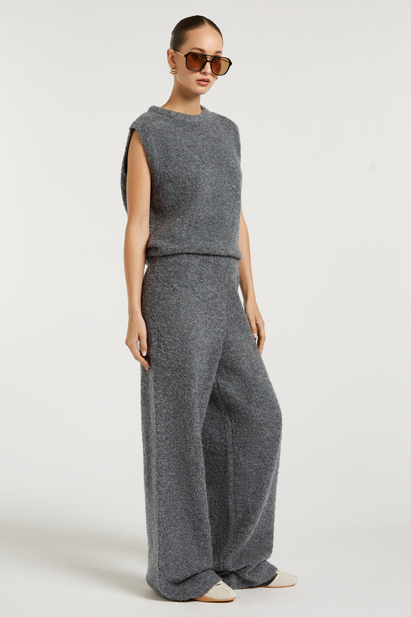 COCO Boucle Knit Joggers Grey