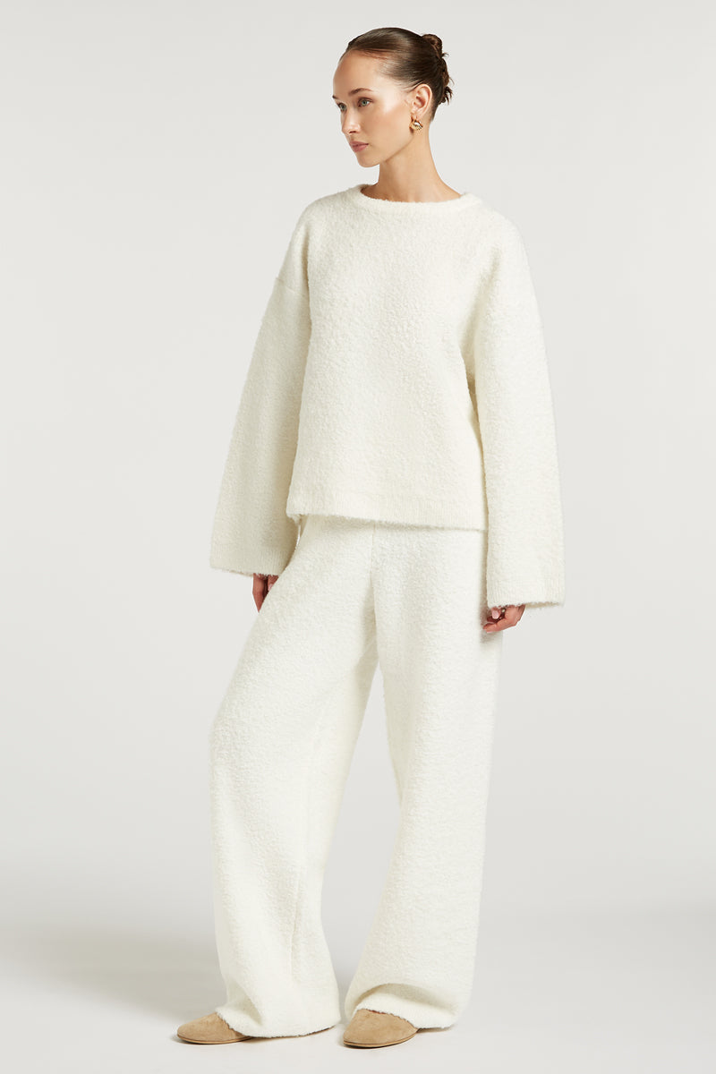 COCO Boucle Knit Sweater Cream