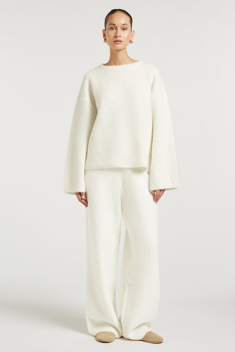 COCO Boucle Knit Sweater Cream