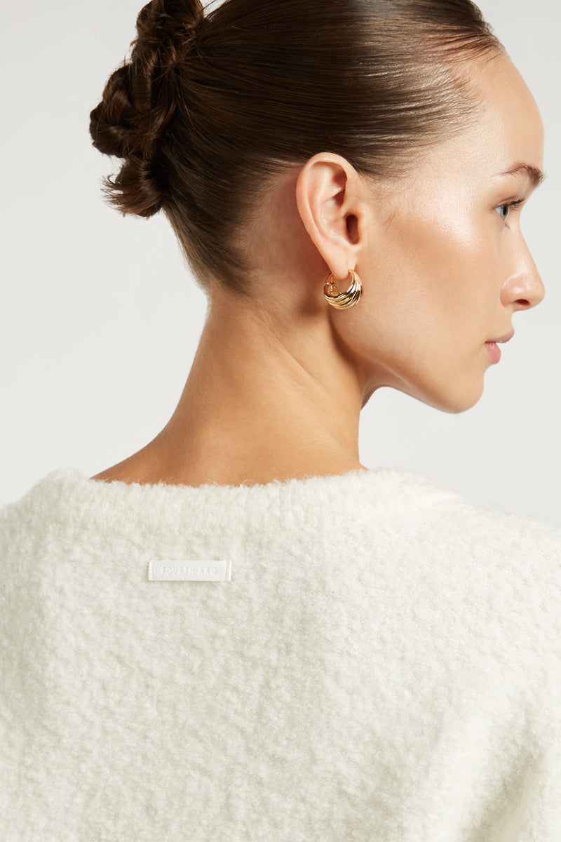 COCO Boucle Knit Sweater Cream