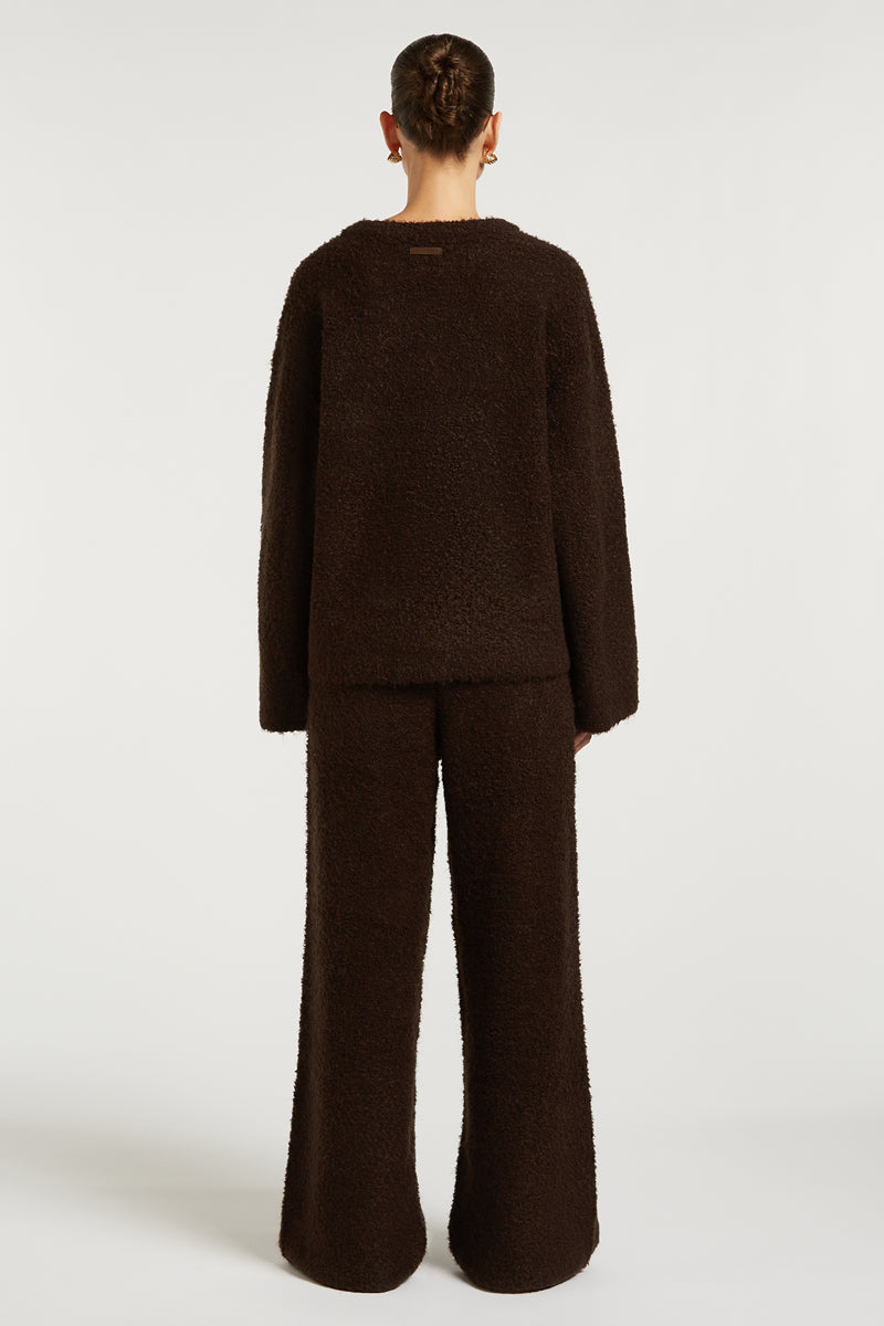 COCO Boucle Knit Sweater Dark Chocolate