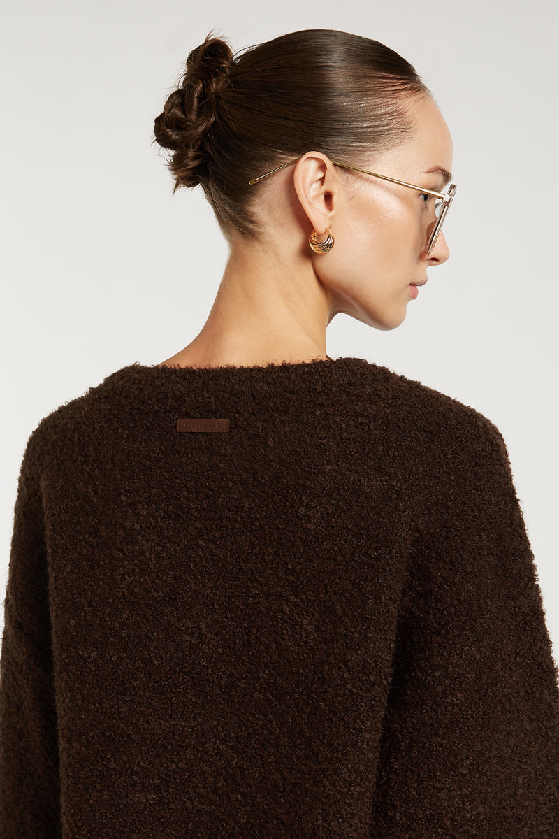 COCO Boucle Knit Sweater Dark Chocolate