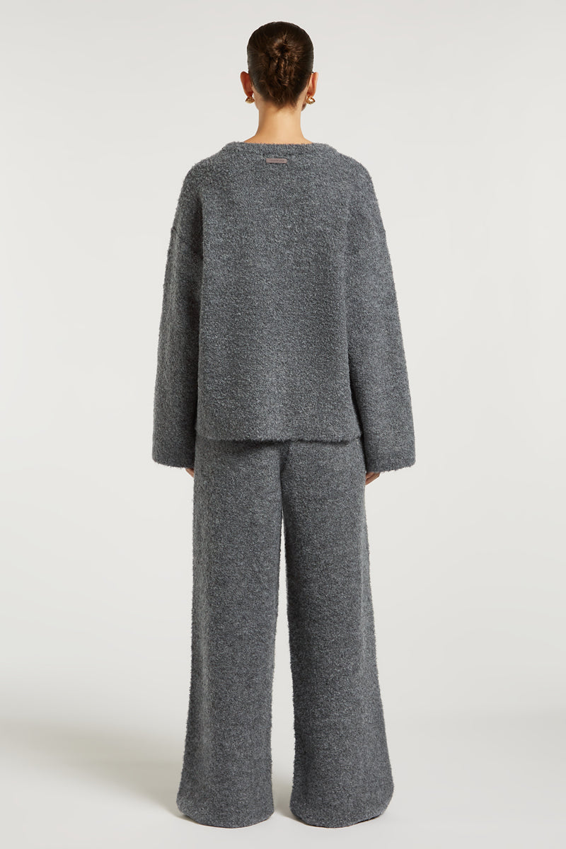 COCO Boucle Knit Sweater Grey