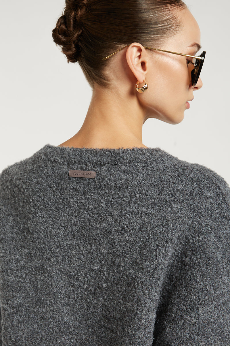 COCO Boucle Knit Sweater Grey
