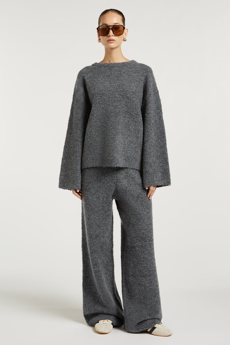 COCO Boucle Knit Sweater Grey