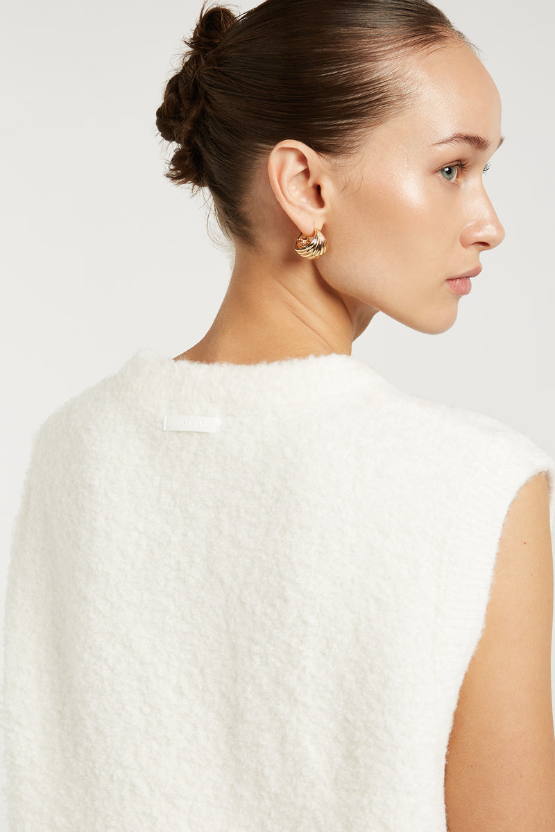 COCO Boucle Knit Vest Cream