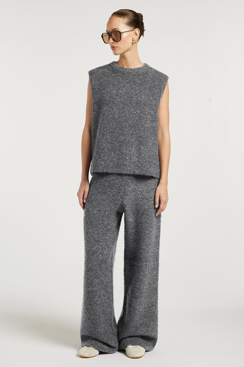 COCO Boucle Knit Vest Grey